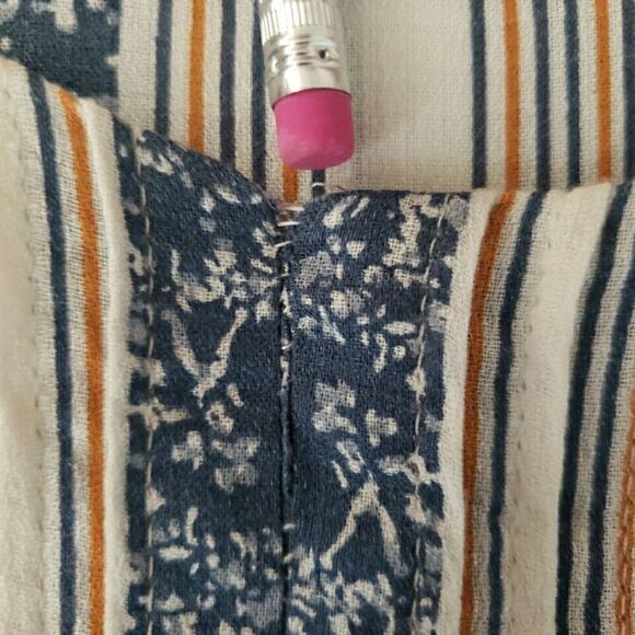 Lucky Brand Women's Size M Boho Peasant Round Neck Floral Short Sleeve - Picture 8 of 9